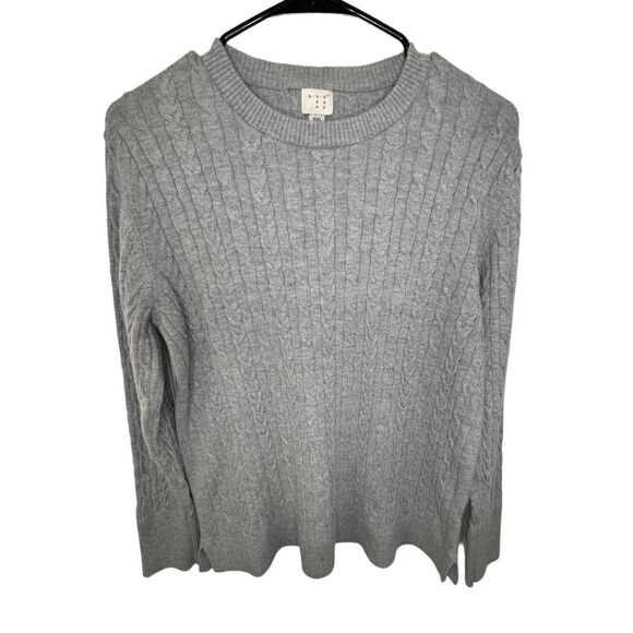 A New Day Basic Grey Knit Warm Long Sleeve Sweater - Picture 1 of 4